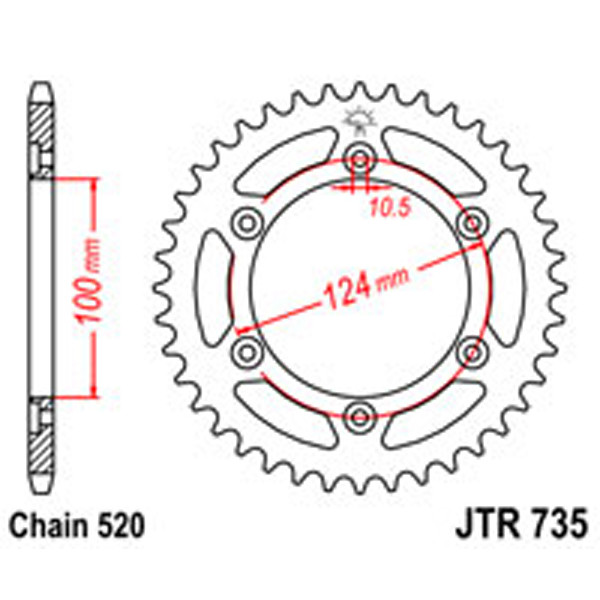 JT JT Rear Sprockets R/W 735-42 DUCATI
